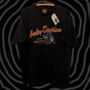 Harley-Davidson Black and Orange Motorcycle Tee